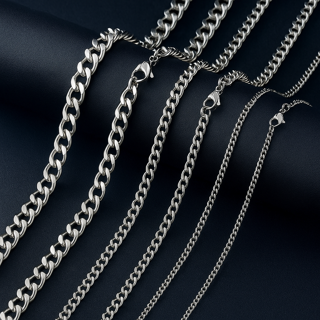 FOMALHAUT Edelstahl Gliederkette für Herren – Urban Streetstyle, Trendige Halskette, 40 cm, Robust & Pflegeleicht