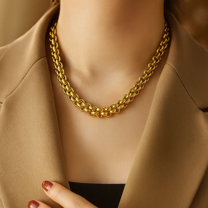 Edelstahl Halskette & Armband Set – Verstellbarer Ketten-Schmuck für Damen & Herren | Hip-Hop & Streetwear Jewelry aus Edelstahl