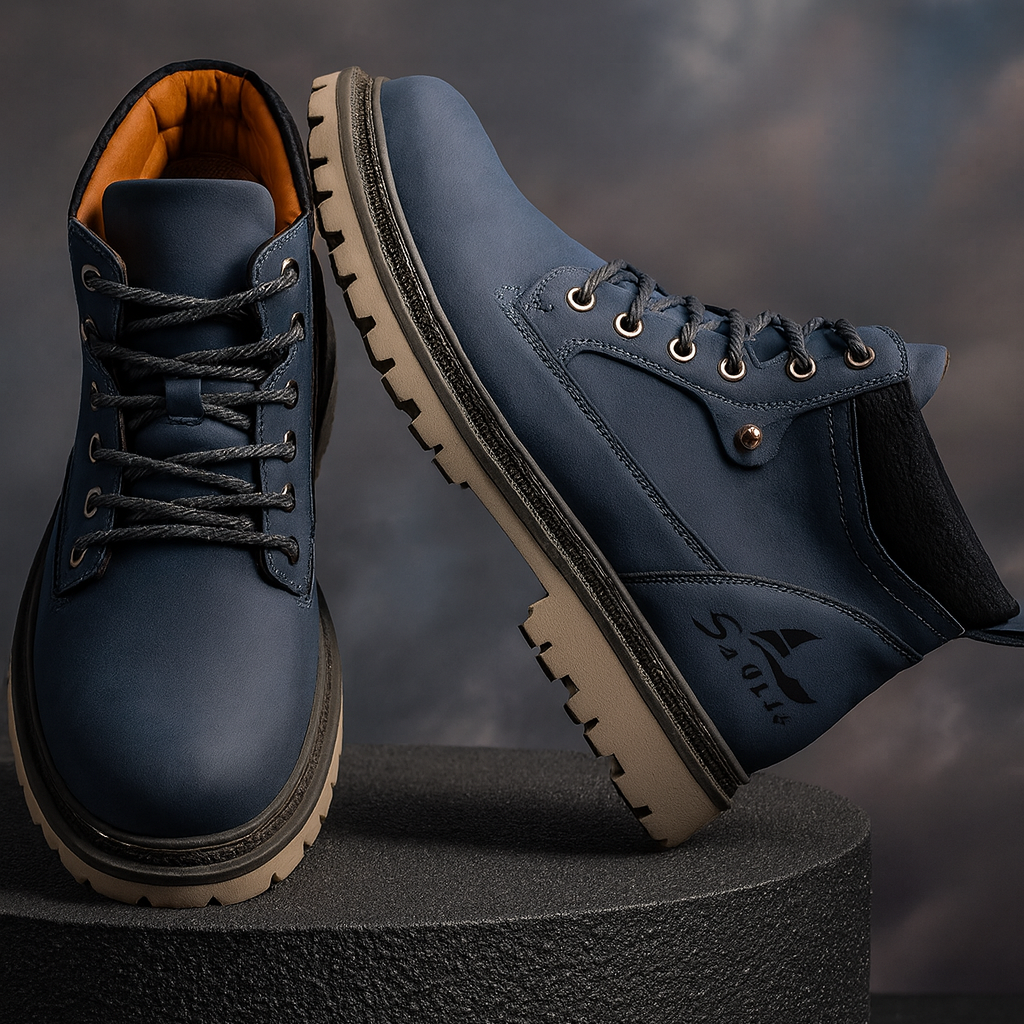 Herren Winterboots aus Leder – Handgemachte Outdoor-Stiefel | Rutschfest, Warm & Robust für Herbst & Winter