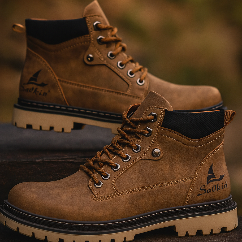 Herren Winterboots aus Leder – Handgemachte Outdoor-Stiefel | Rutschfest, Warm & Robust für Herbst & Winter