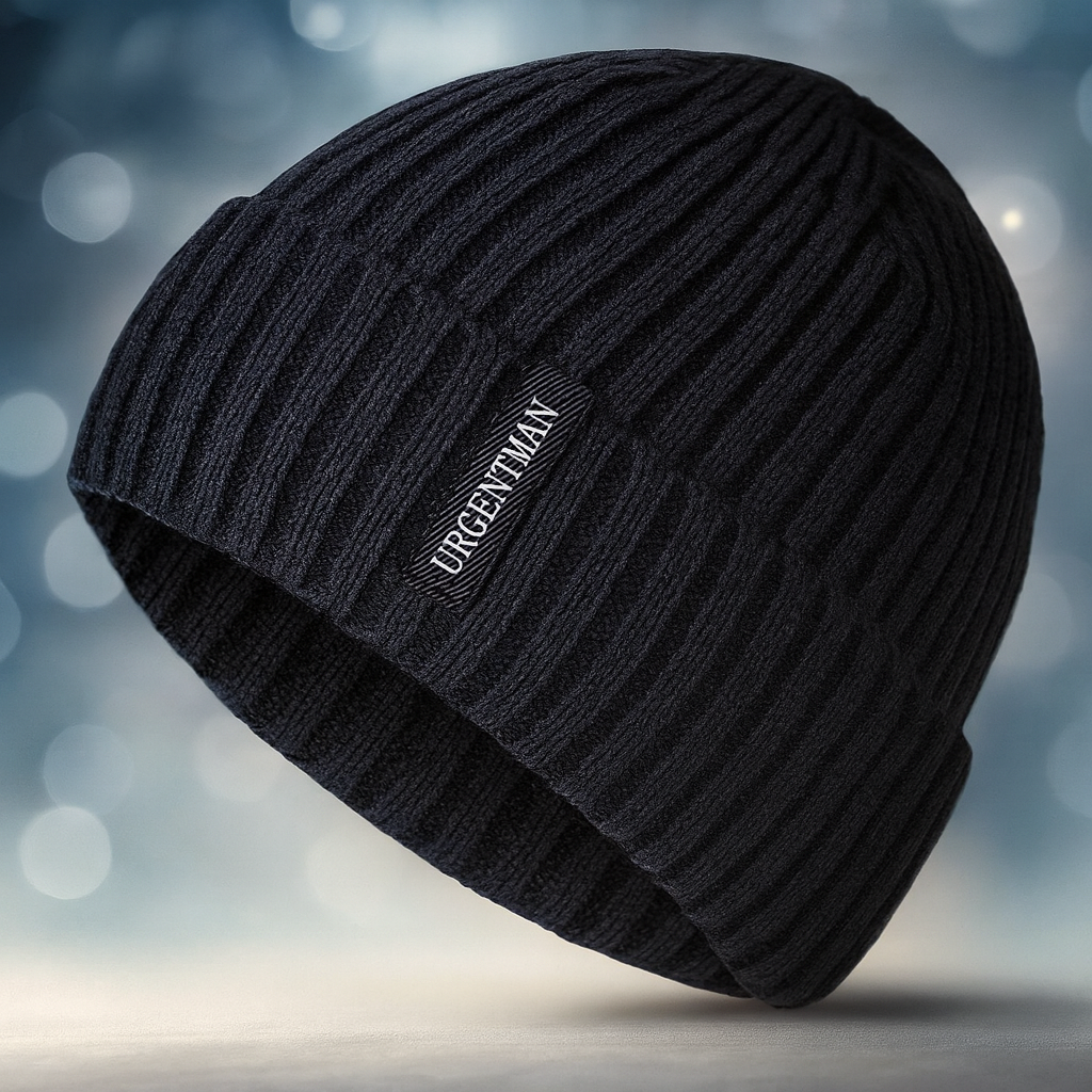 URGENTMAN Winter Beanie – Warme Unisex Strickmütze mit Fellfutter | Dicke Wintermütze für Damen & Herren