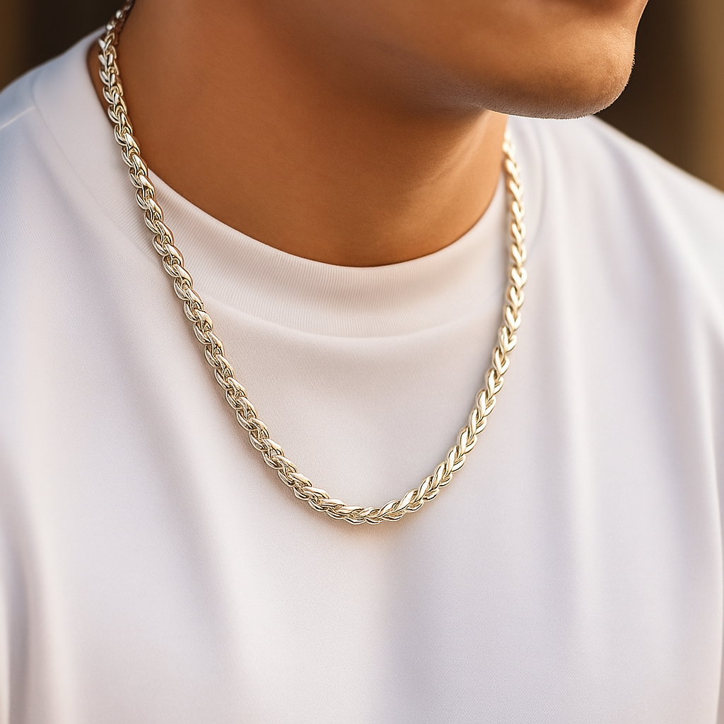 KunJoe Cuban Chain Halskette für Herren – Gold / Schwarz – Aluminium Schmuck für Party & Alltag