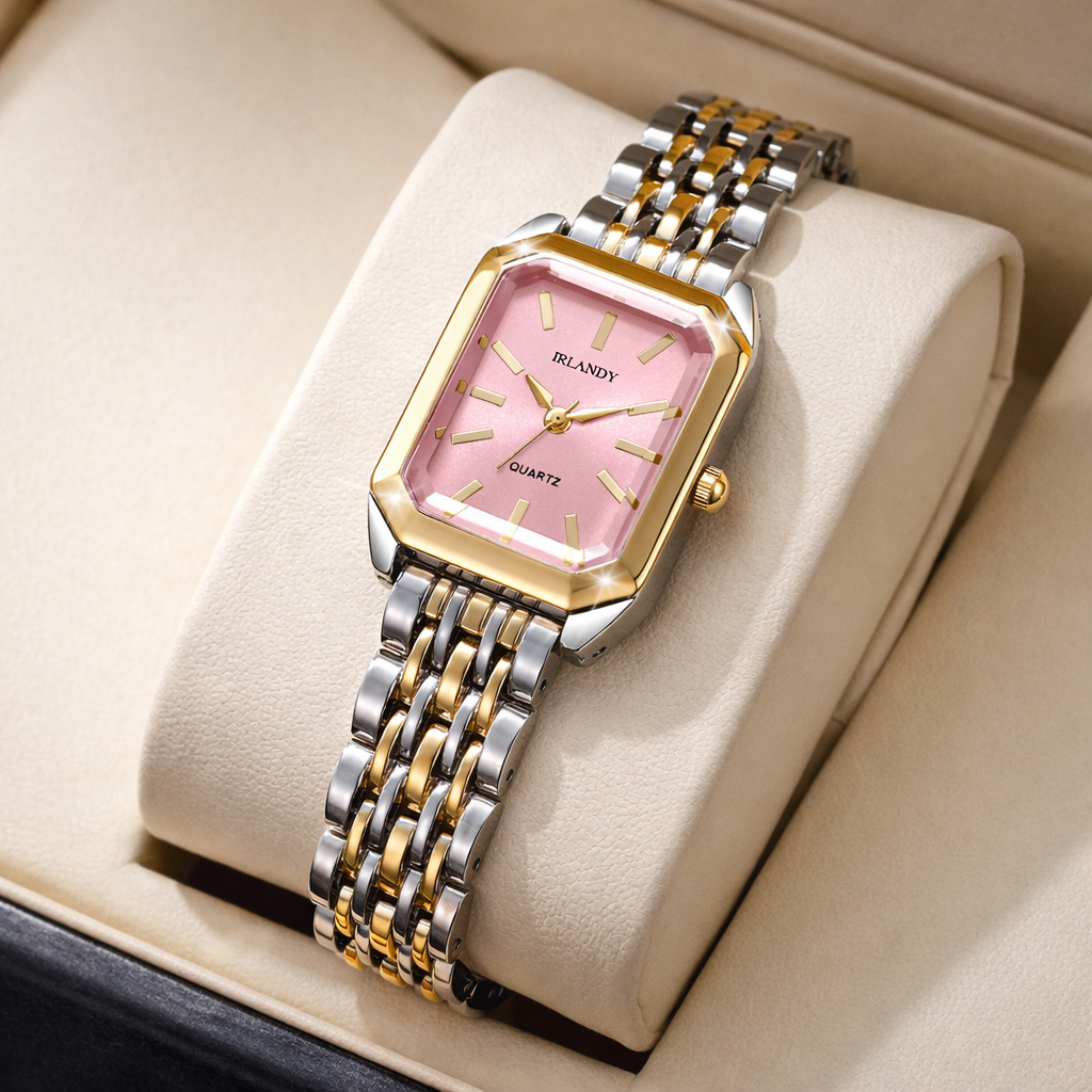 Minimalistische Damen Armbanduhr mit Edelstahlarmband – Rechteckige Quarz Uhr im modernen Fashion-Design