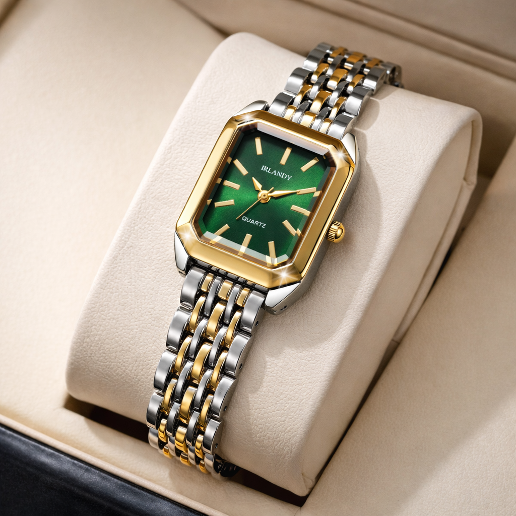 Minimalistische Damen Armbanduhr mit Edelstahlarmband – Rechteckige Quarz Uhr im modernen Fashion-Design