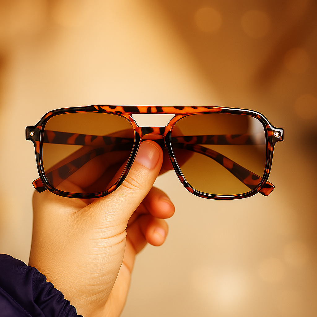 Vintage Unisex Sonnenbrille – Große Square Shades – UV400 Schutz – Schwarz | Designer Style