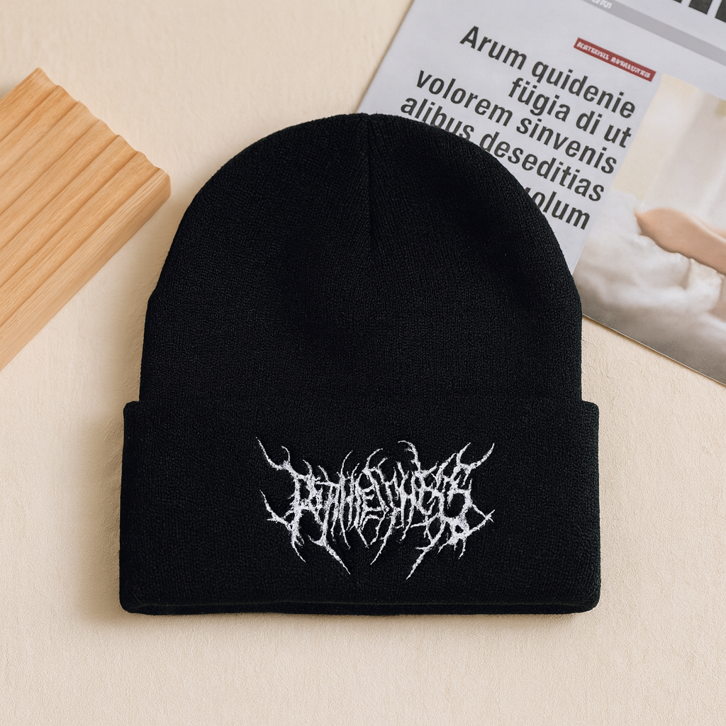Winter Beanie – Warme Strickmütze im Gothic Streetwear Stil | Acrylmütze für Damen & Herren