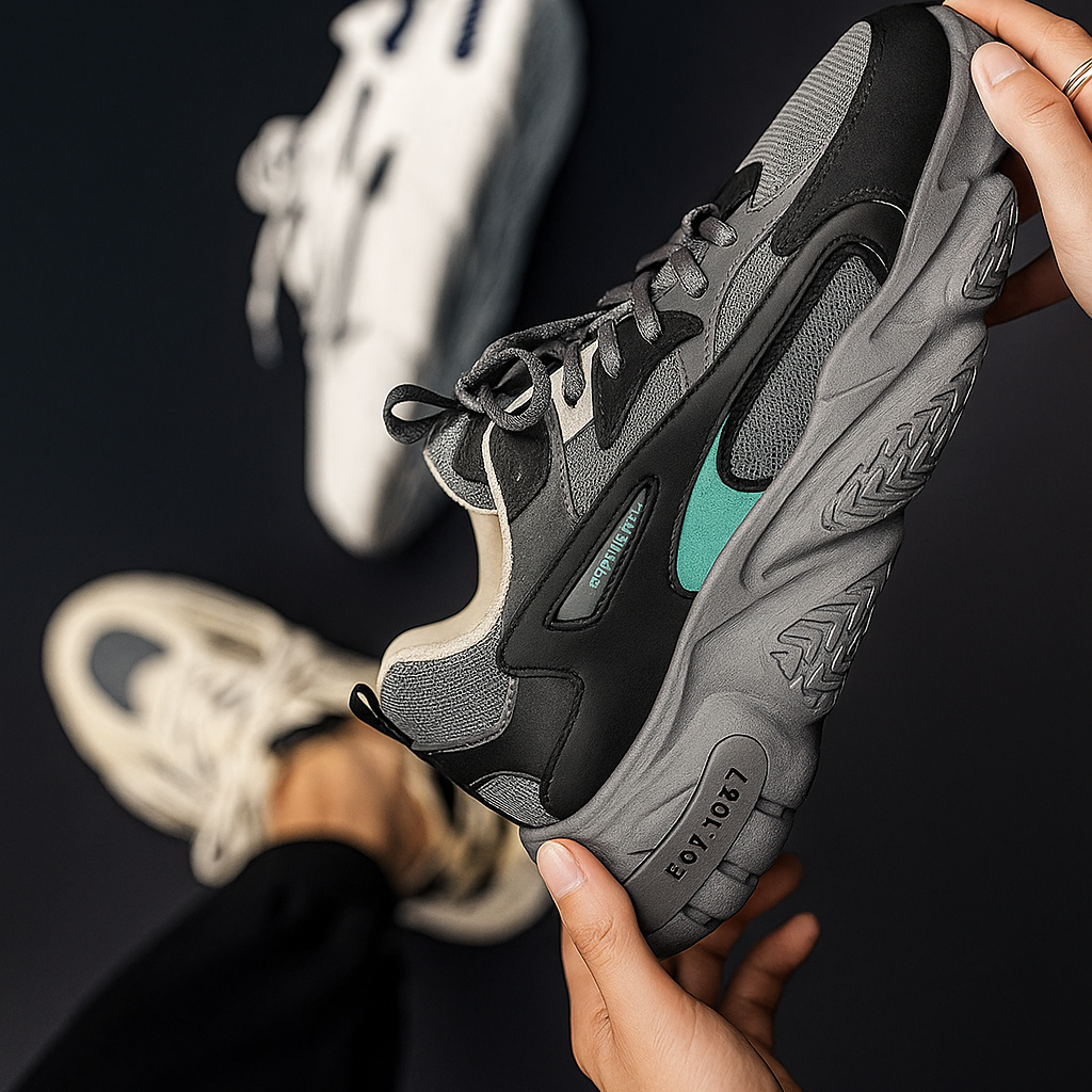 LETCOMFIT Air Mesh Herren Sneaker – Leichte Atmungsaktive Streetwear Schuhe mit EVA-Sohle