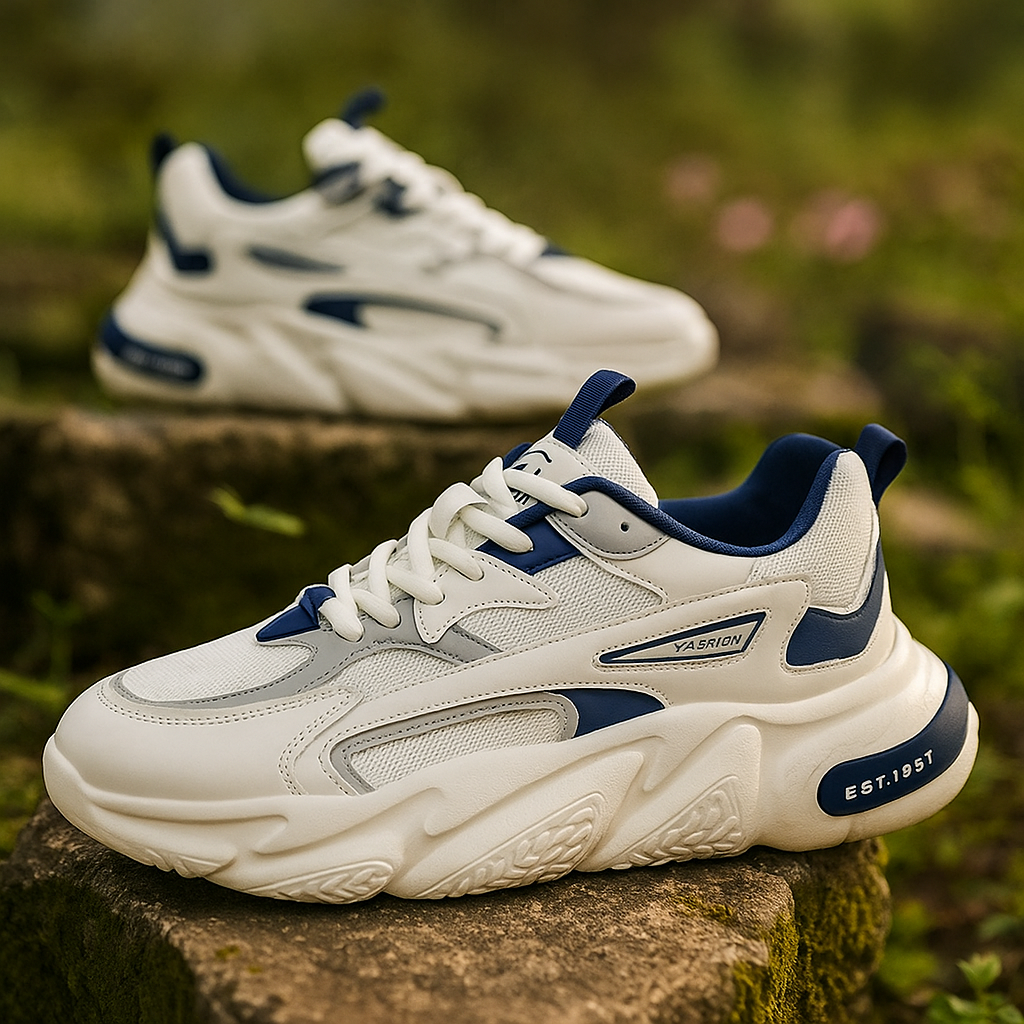 LETCOMFIT Air Mesh Herren Sneaker – Leichte Atmungsaktive Streetwear Schuhe mit EVA-Sohle