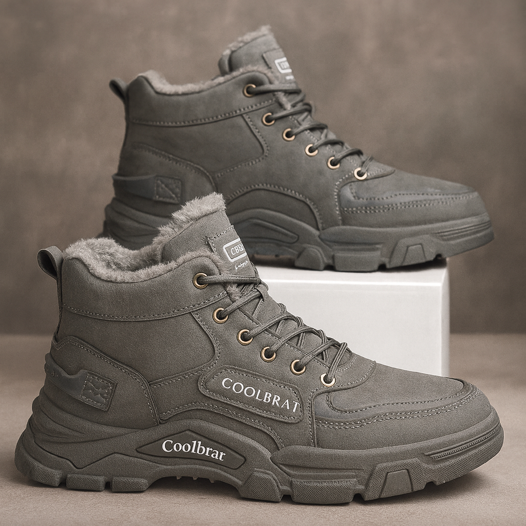 Herren Winter Boots 2025 – Warme & Bequeme Freizeitstiefel aus Kunstleder mit Rutschfester Sohle | Lässige Outdoor Schuhe