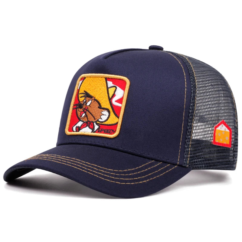 Cap im Cartoon-Style– Stylische Baseball Cap mit Netz & Sonnenschutz