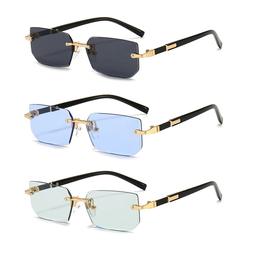 Rimless Rectangle Shades – Leichte Sonnenbrille für Damen & Herren