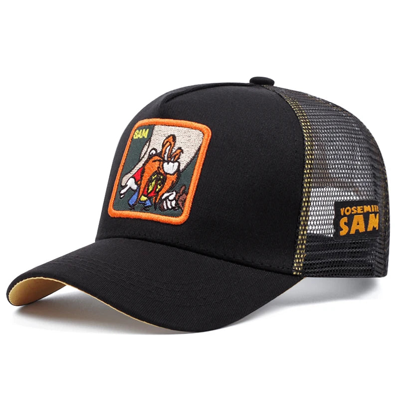 Cap im Cartoon-Style– Stylische Baseball Cap mit Netz & Sonnenschutz