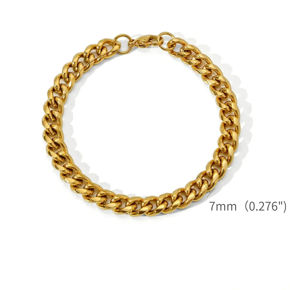 Cuban Link Armband aus Edelstahl – Gold & Unisex