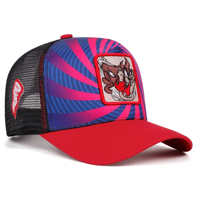 Cap im Cartoon-Style– Stylische Baseball Cap mit Netz & Sonnenschutz