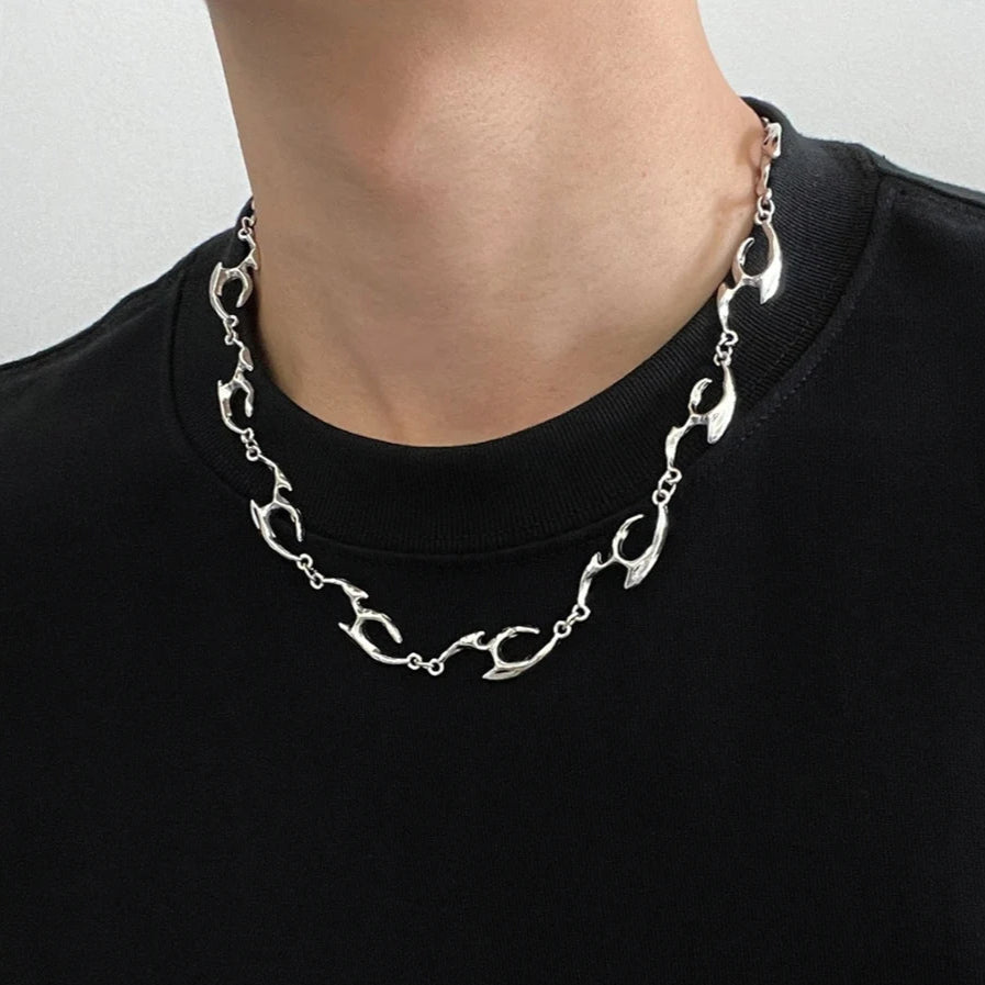 Titanstahl Halskette – Streetstyle Choker in Silber