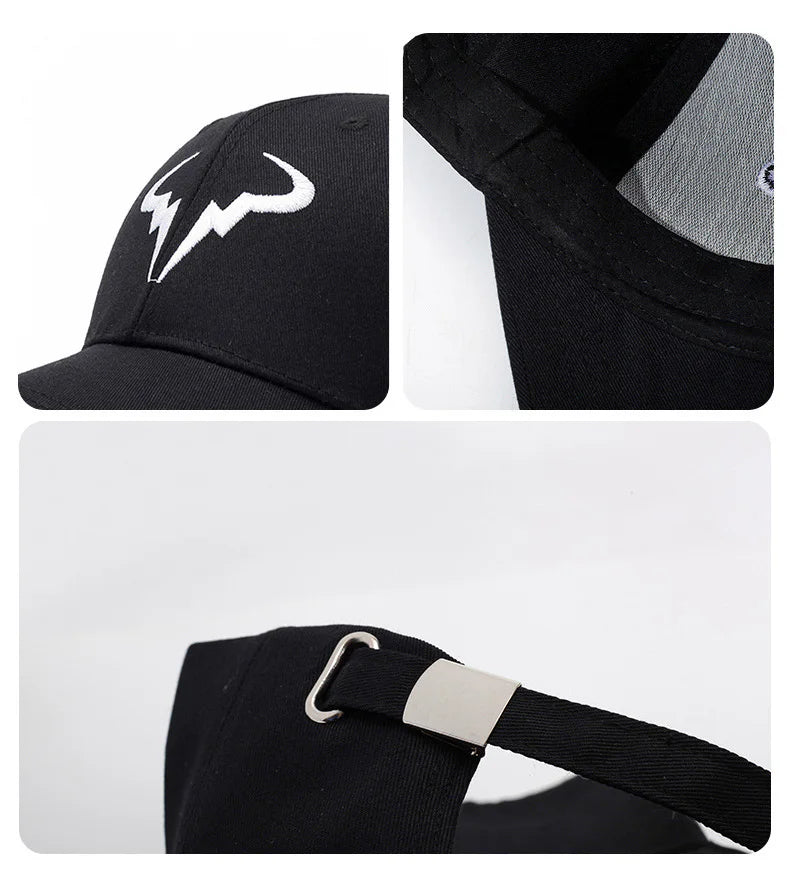 Schwarze Baseball Cap – Weißes Bullenhorn-Logo