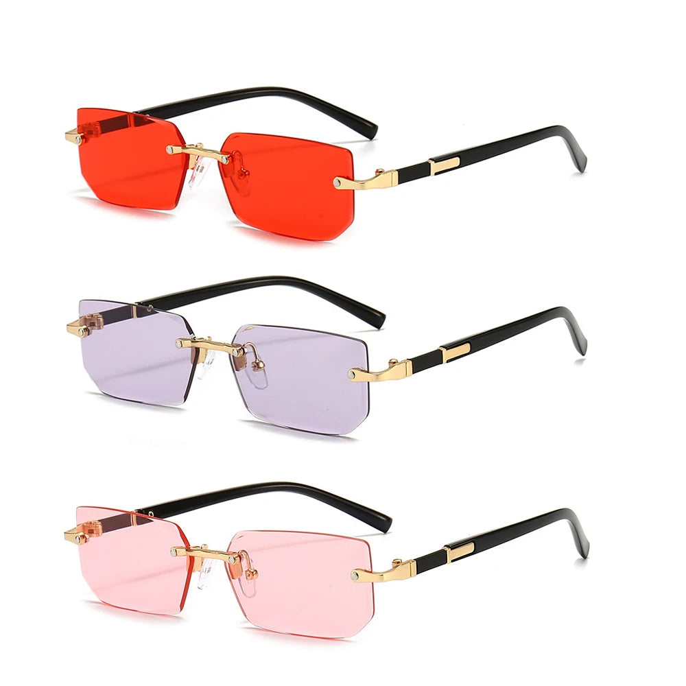 Rimless Rectangle Shades – Leichte Sonnenbrille für Damen & Herren