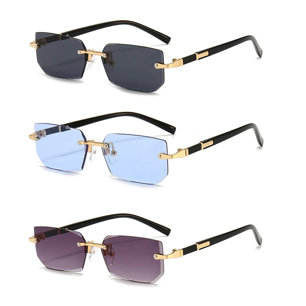 Rimless Rectangle Shades – Leichte Sonnenbrille für Damen & Herren