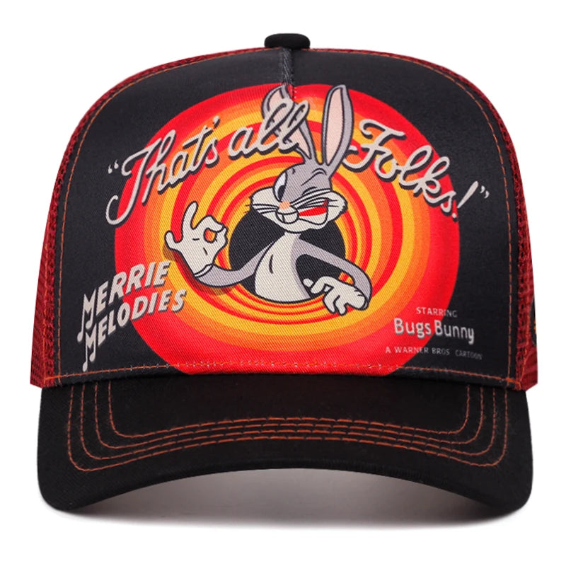 Cap im Cartoon-Style– Stylische Baseball Cap mit Netz & Sonnenschutz