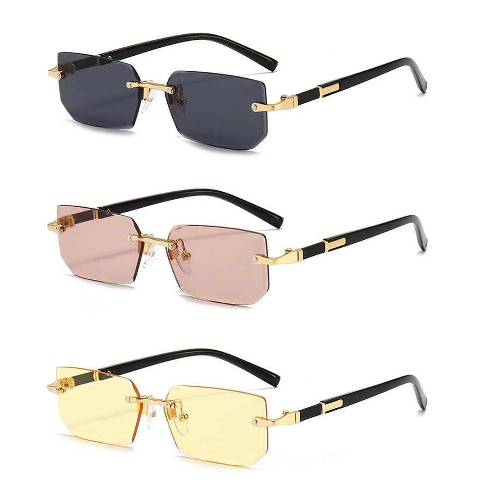 Rimless Rectangle Shades – Leichte Sonnenbrille für Damen & Herren