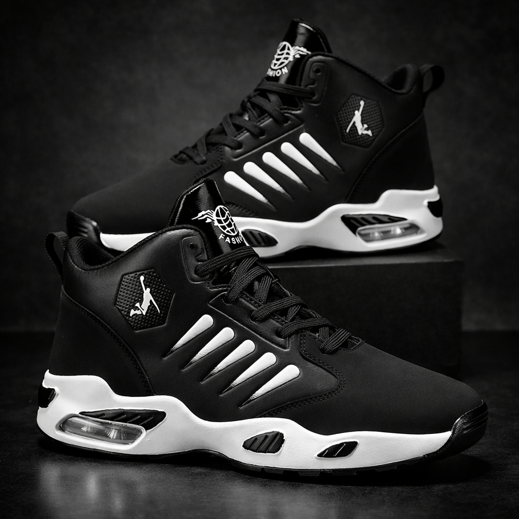 Herren High-Top Basketball Schuhe – Atmungsaktive Sportschuhe mit Dämpfung, rutschfeste Sohle, Outdoor Running & Training Sneaker