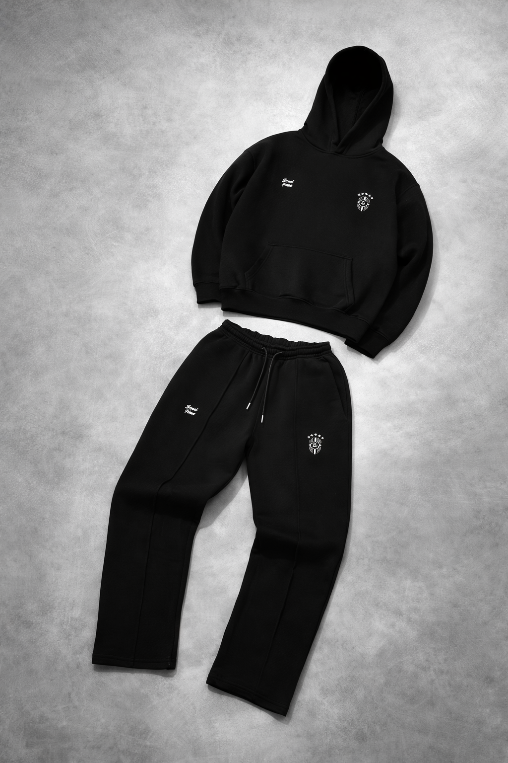 Y2K Streetwear Herren Jogginganzug Set – Oversized Retro Gothic Tracksuit im Harajuku Hip-Hop Style mit Stickerei