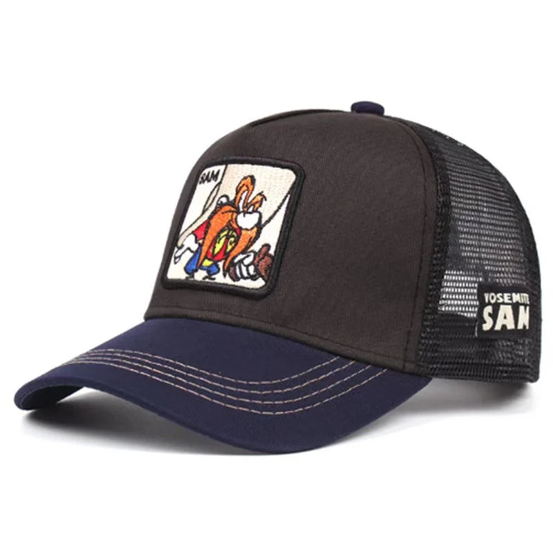 Cap im Cartoon-Style– Stylische Baseball Cap mit Netz & Sonnenschutz