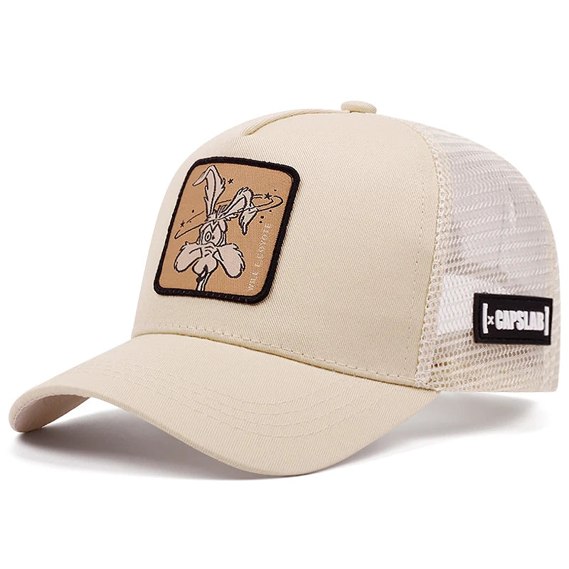 Cap im Cartoon-Style– Stylische Baseball Cap mit Netz & Sonnenschutz
