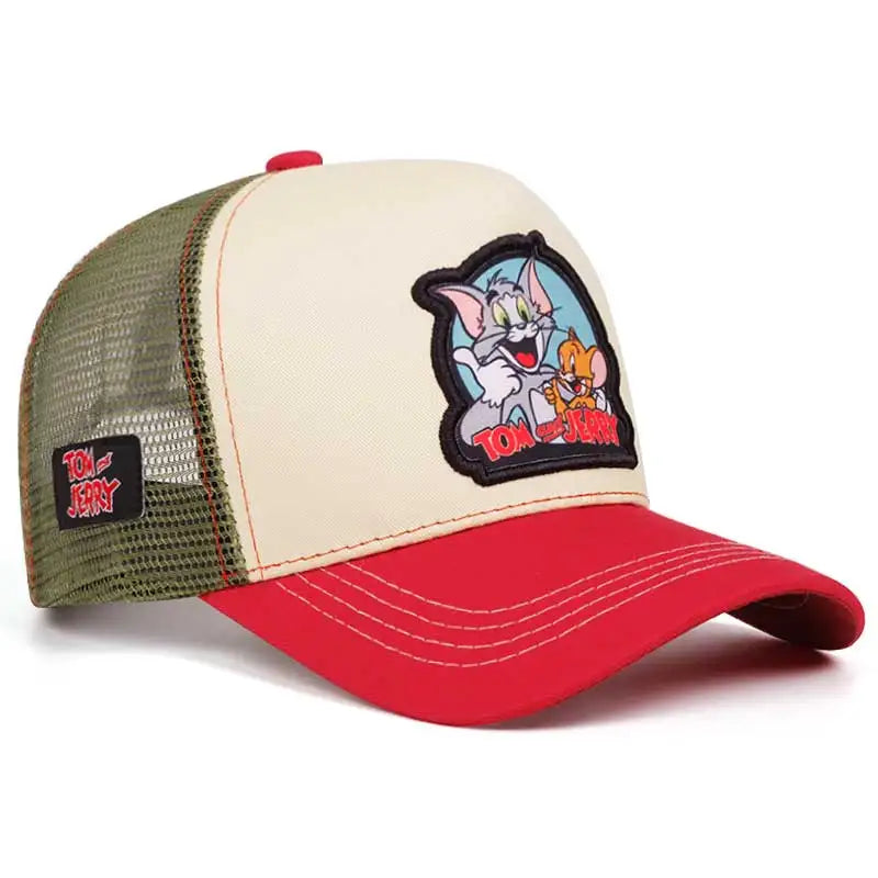 Cap im Cartoon-Style– Stylische Baseball Cap mit Netz & Sonnenschutz