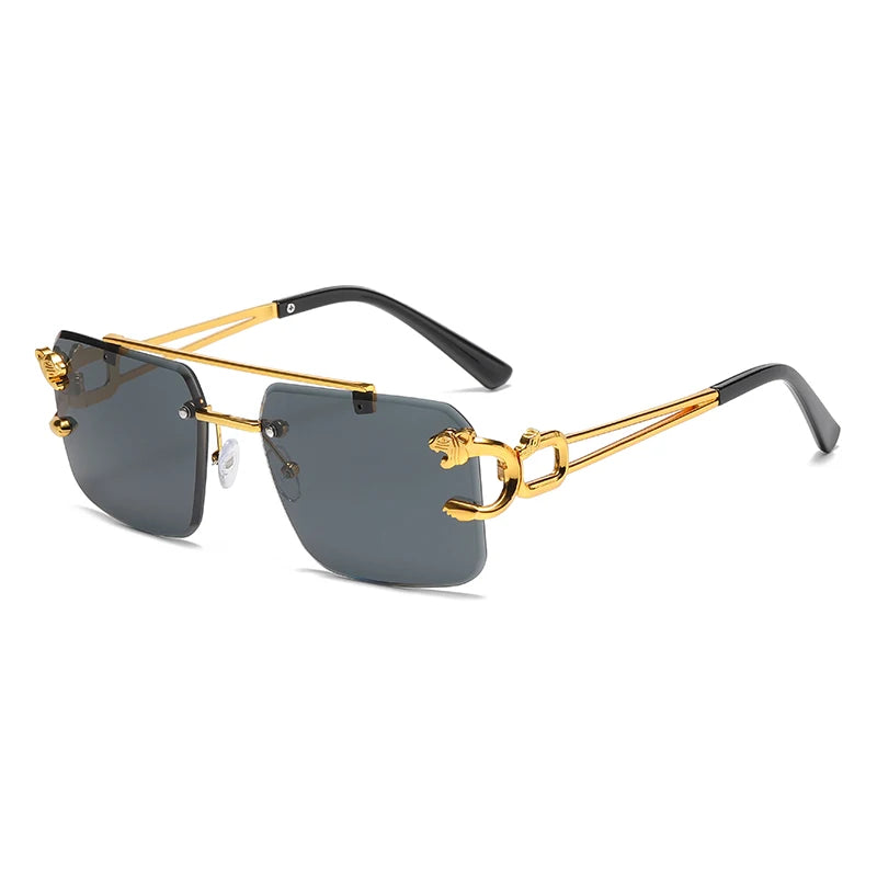 Vintage Sonnenbrille Unisex – Randlos, UV400, Doppelsteg